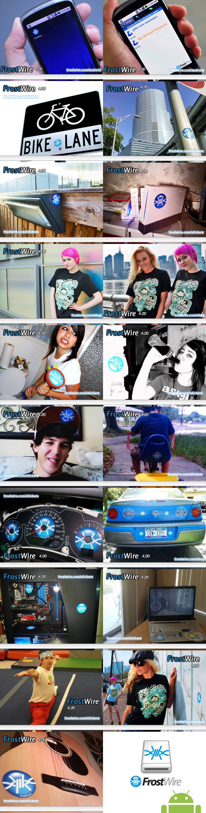 FrostWire Splash Screens since 4.20.7