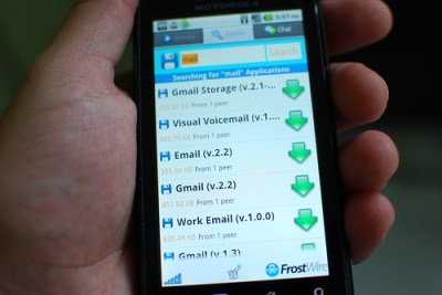 Early FrostWire for Android circa 2010